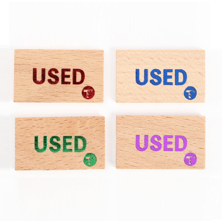 USEDマーカー(木製) 4枚入り 効果を使ったカードを分かりやすく！